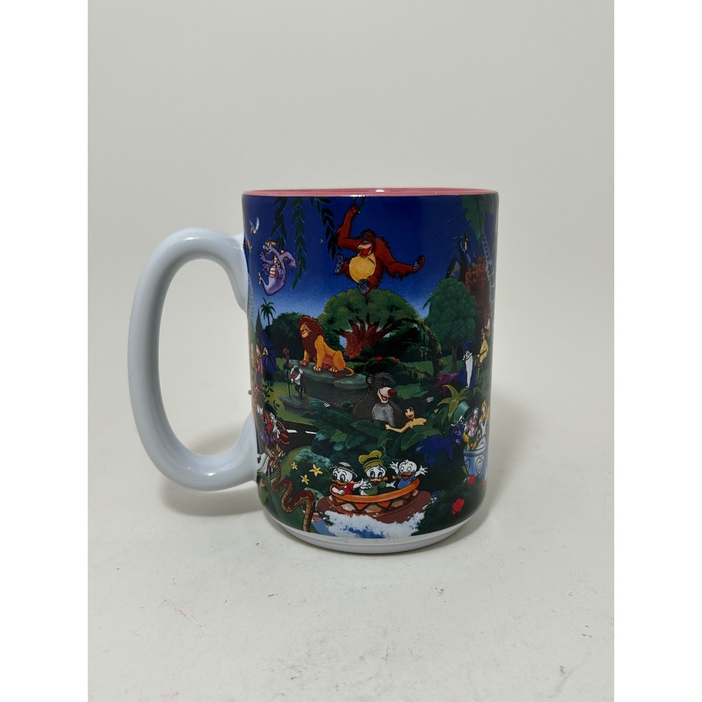 Walt Disney World Mom Coffee Mug Disney Parks Character Collage Blue Pink 4.5in